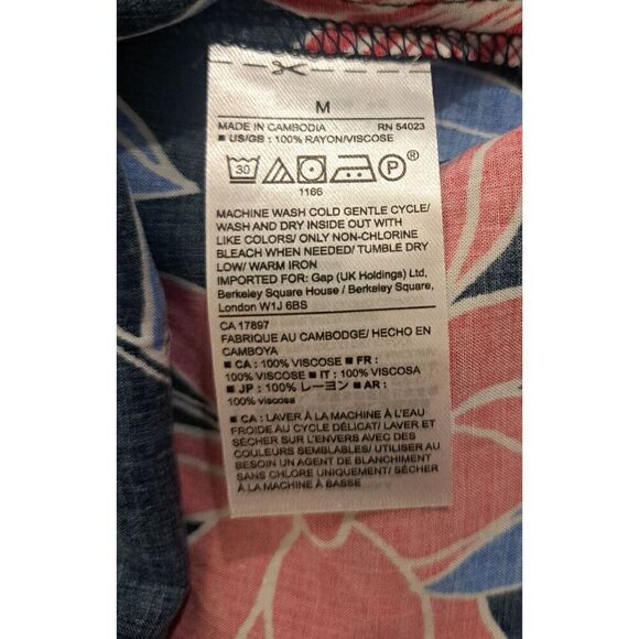 Gap Womens Medium Spaghetti Strappy Blouse Floral Boho Blue Pink EVERYDAY top - Picture 8 of 8